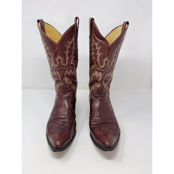 Panhandle Slim Mens Western Boots Brown Leather Lizard Exotic Pointed US 13 - Picture 4 of 10